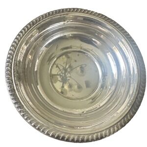 Vintage F.B Rogers International Silver Co Silverplate Bowl Rope Edge 6  1/2"